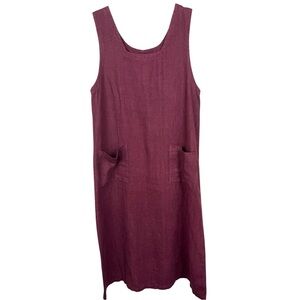 Mishi vintage linen dress Burgundy sz M